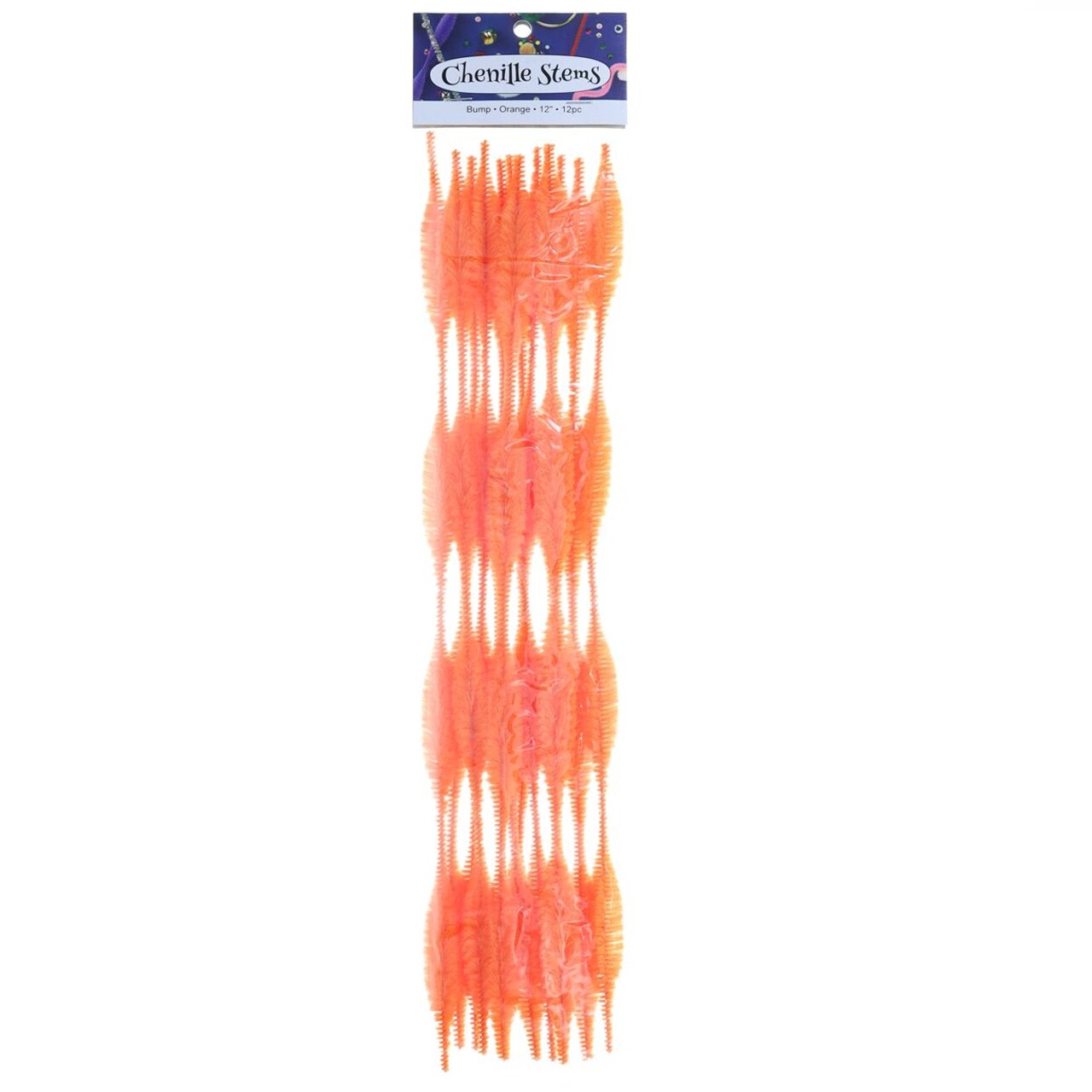 PA Essentials Bump Chenille Stem 12" 12pc Orange - Versatile Pipe Cleaners for Crafts, DIY Projects, and Decorations - Bright, Flexible Craft Pipe Cleaners